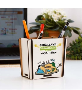 Coğrafya Öğretmenine Hediye Yeşil Tasarım Kalemlik